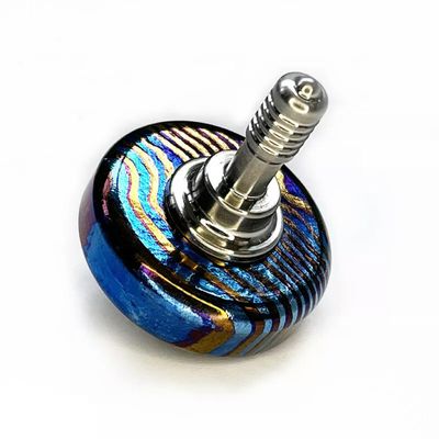 Titanium Damascus Hand Twisting Fingertips Luminous Spinning Top Gyroscope Toy