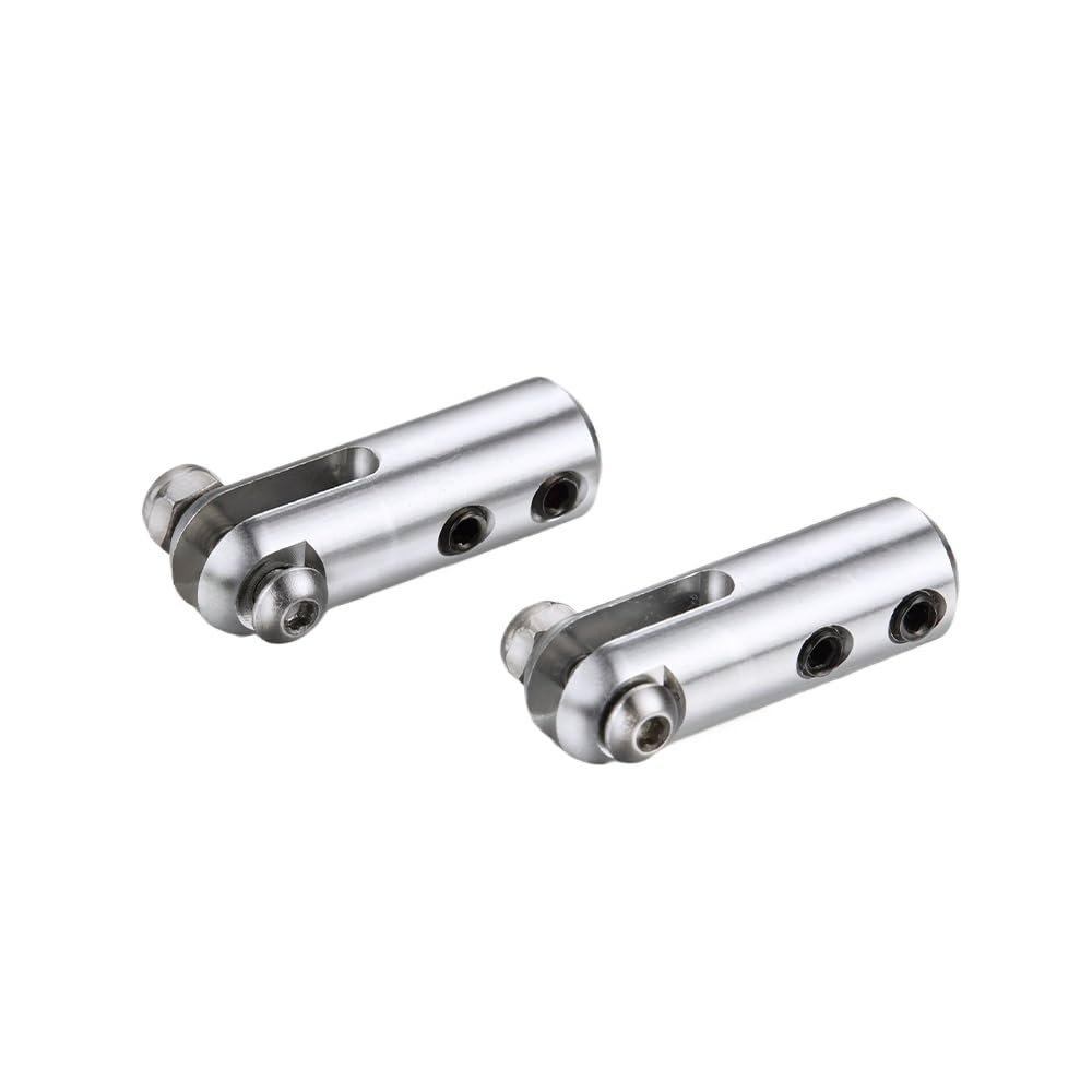 Pair of Aluminum Alloy Tie Rod Connector Metal Collets for 2.5mm Tie Rods, Servo Connection Accessories for Model Boats