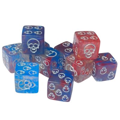 10Pcs Acrylic 6 Sided Round Corner Dices Skull Pattern Role Playing Dices For Table Game Classroom Teaching Easy To Use