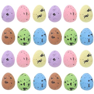 DOITOOL 100pcs Bird Egg Decorations Foam Egg Mini Material for Tie Dying Eggs Miniature Craft Eggs Fake