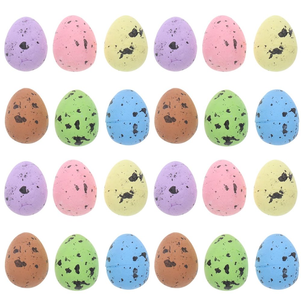 DOITOOL 100pcs Bird Egg Decorations Foam Egg Mini Material for Tie Dying Eggs Miniature Craft Eggs Fake