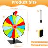 11.8inch Spinning Prize Wheel Tabletop 15/10 Slots Color Roulette Spinner DIY Interactive Spin Wheel with Eraser and Pen Erasable Tabletop Roulette Spinner for Home Trade Show Party (15 Slots) view 2