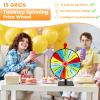 11.8inch Spinning Prize Wheel Tabletop 15/10 Slots Color Roulette Spinner DIY Interactive Spin Wheel with Eraser and Pen Erasable Tabletop Roulette Spinner for Home Trade Show Party (15 Slots) view 3