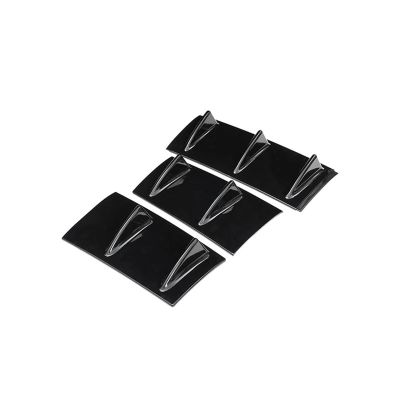 3pcs Universal Rear Bumper Spoiler Diffuser Gloss Black 7 Wing Shark Fin Style Lower Body Lip(Glossy Black)