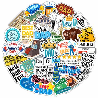 100Pcs Funny Dad Stickers for Water Bottle & Laptop - Funny Gifts for Dad - Fathers Day Stickers & Party Supplies - Gift for Women & Men