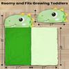 Primlect Kids Sleeping Bag with Pillow, Plush Animal Toddler Nap Mat for Preschool, Sleepovers, and Travel, Perfect for Boys and Girls, Dinosaur view 3