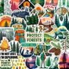 100Pcs Forest Stickers for Water Bottle, Woodland Stickers - Forest Party Supplies & Decorations - Woodland Gifts - Gift for Women & Men view 1