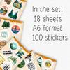 100Pcs Forest Stickers for Water Bottle, Woodland Stickers - Forest Party Supplies & Decorations - Woodland Gifts - Gift for Women & Men view 2