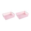 2 Pieces Storage Basket Sundries Storage Container Multifunction Pencil Storage Bins Toy Organizer Bin for Sturdy Room Closet, Pink view 1