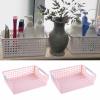 2 Pieces Storage Basket Sundries Storage Container Multifunction Pencil Storage Bins Toy Organizer Bin for Sturdy Room Closet, Pink view 2