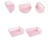 2 Pieces Storage Basket Sundries Storage Container Multifunction Pencil Storage Bins Toy Organizer Bin for Sturdy Room Closet, Pink view 4