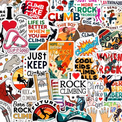 100Pcs Rock Climbing Stickers for Water Bottle - Rock Climbing Party Supplies & Gifts, Adventure and Outdoor Sport Stickers - Gift for Women & Men