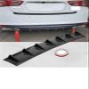 3pcs Universal Rear Bumper Spoiler Diffuser Gloss Black 7 Wing Shark Fin Style Lower Body Lip(Carbon Fiber) view 4