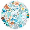 100Pcs Baby Boy Stickers for Shower Favors, Scrapbooking - Newborn Stickers - Baby Boy Shower Party Supplies & Decoration view 1