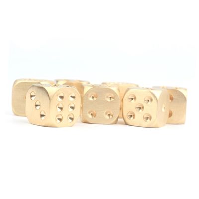 Abaodam 10pcs Brass Dices Solid Copper Gaming Dice Hand Polished Metal Dices for Mahjong and Creative Games Unique Entertainment Accessory for Parties and