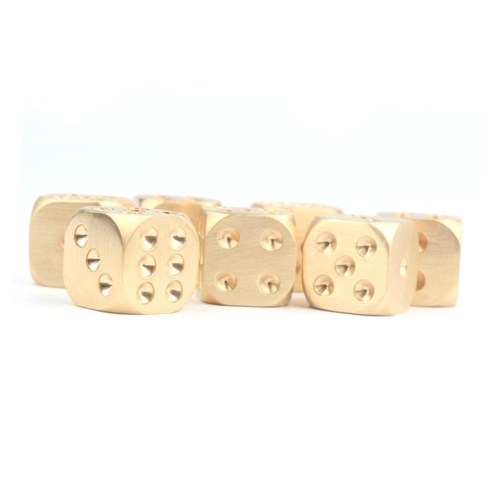 Abaodam 10pcs Brass Dices Solid Copper Gaming Dice Hand Polished Metal Dices for Mahjong and Creative Games Unique Entertainment Accessory for Parties and