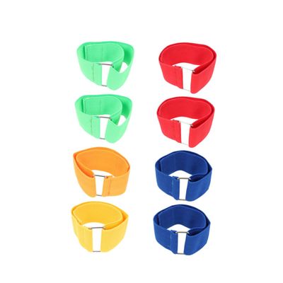 Abaodam 8PCS Stretchy Leg Wrapping Bands Legged Race Adjustable Ankle Tie Straps for Outdoor Games Team Relay and Field Play Random Color