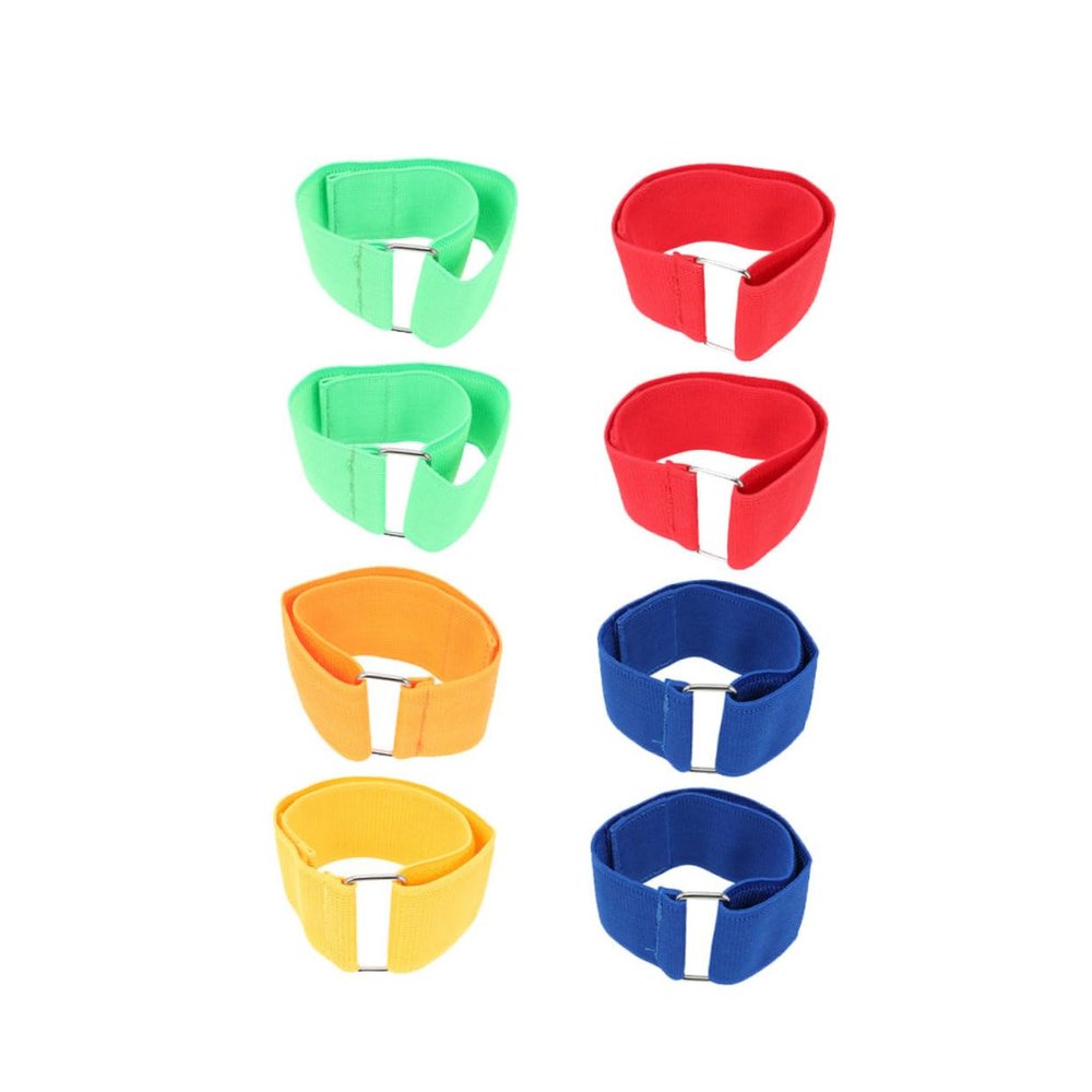 Abaodam 8PCS Stretchy Leg Wrapping Bands Legged Race Adjustable Ankle Tie Straps for Outdoor Games Team Relay and Field Play Random Color