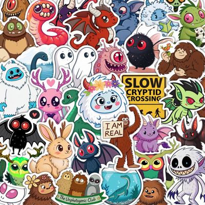 100Pcs Cryptid Stickers Waterproof, Decals - Cryptids Gifts, Party Supplies - Gift for Women & Men