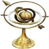 ALFAMART HT "Exquisite 10-Inch Brass Armillary Sphere Globe  Antique Celestial Navigation Instrument with Zodiac Symbols, Astronomical Rings view 1