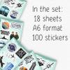 100Pcs Aviation Stickers and Decals Waterproof - Pilot Stickers for Laptop, Airplane Decals - Aviation Gifts for Pilots - Gift for Women & Men view 2