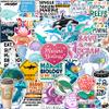 100Pcs Marine Biology Stickers for Scrapbooking, for Luggage, for Water Bottle - Marine Biology Party Supplies & Decorations - Ocean Life Stickers and Decals - Gifts for Women & Men view 1