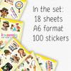 100Pcs Camping Girl Stickers for Water Bottle, Laptop - Cookie Dealer Stickers - Camping Party Supplies & Gifts for Girl - Outdor Adventure Decals - Gift for Women & Men view 2