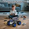 1:14 Waterproof RC Truck, Front & Rear Wheelie Monster Truck Toys, 4WD Amphibious Remote Control Car with LED Light, All Terrain Off-Road Toy for 4 5 6 7 8 9 10 11 12 Year Old Boys Girls view 2