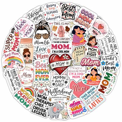 100Pcs Funny Mom Stickers for Water Bottle, Laptop, Phone - Funny Gifts for Mom - Mother Stickers and Decals - Gift for Women & Men