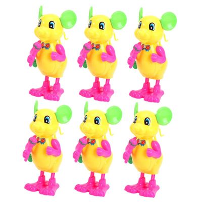 FUNNETOYU 6pcs Clockwork Microphone Mouse Toys Wind up Playthings for Boys and Girls Encourages Crawling Walking Safe Educational Fun