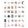 100Pcs French Stickers - Paris France Stickers for Water Bottle, Laptops - Eiffel Tower Decals - Paris Party Supplies - Gift for Women & Men view 3