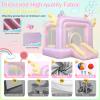 AKEYDIY Inflatable Bounce House for Kids, 106'' x 85'' x 80'' Macaron Jumping House with Slide, Balloons, Catch Ball Set, Beach Ball, Basketball view 3
