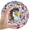 100pcs 4th of July Theme Waterproof Vinyl American Stickers - USA Patriotic Star Sticker Independence Day Red White and Blue Star Stickers for Memorial Day Laptop Water Bottle Decorations view 4