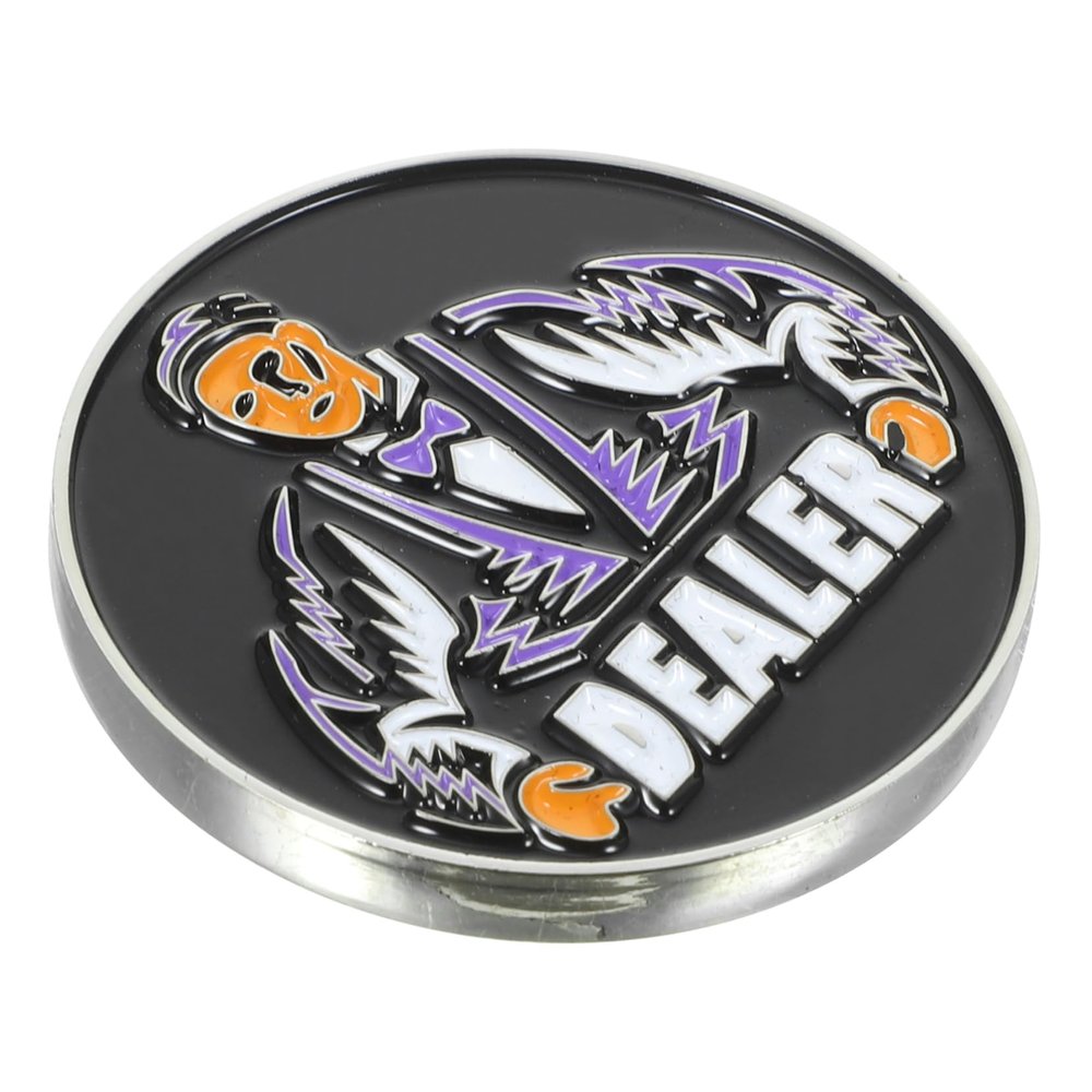 FOYTOKI 1pc Poker Chip Holder Dealer Button Card Holder Party Favor Metal Poker Accessory