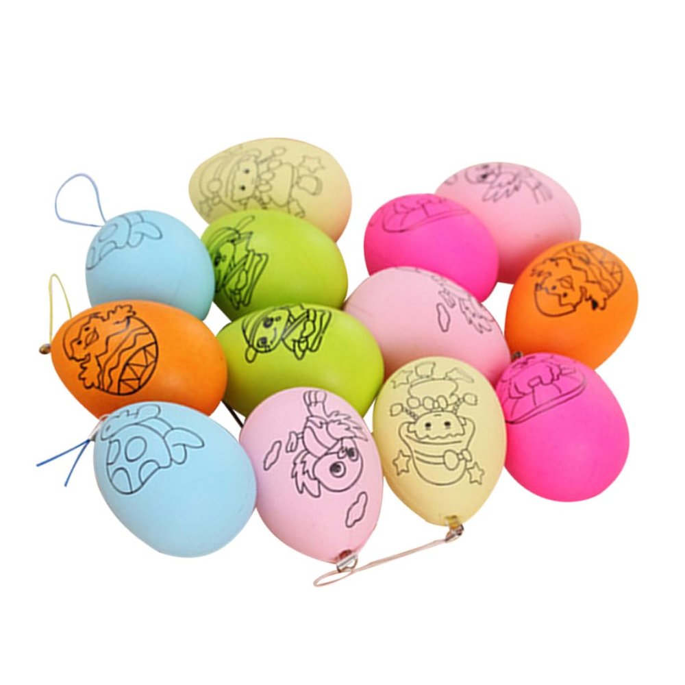BCOATH 24pcs Graffiti Easter Eggs Creative Simulation Eggs for Boys and Girls Painting Random Styles Unique Crafting Toys for Easter Celebrations and Home Decor