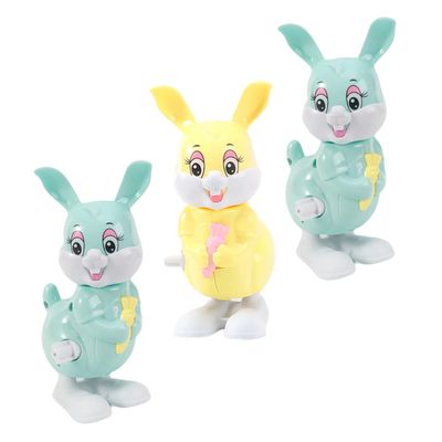 HANABASS 3Pcs Color Plastic Rabbit Clockwork for Adorable Hopping Bunny Wind Up Fun Rabbit Playthings for Present for Ages