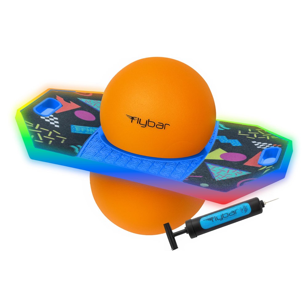 Flybar Pogo Trick Ball for Kids  Balance Bounce Board with Anti-Slip Deck  Pump Included - Indoor & Outdoor Toys for Boys and Girls Fun Way to Reduce Screen Time Supports up to 160 lbs  Ages 6+