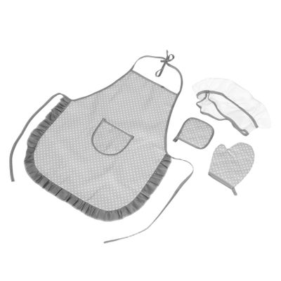 VALICLUD Boy Girl Kitchen Apron Set Chef Hat Mitt and Pot Holder Boy Girl Baking Costume for Pretend Play Imaginative Cooking Activities and Birthday Parties