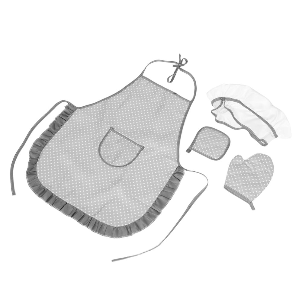 VALICLUD Boy Girl Kitchen Apron Set Chef Hat Mitt and Pot Holder Boy Girl Baking Costume for Pretend Play Imaginative Cooking Activities and Birthday Parties