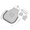 VALICLUD Boy Girl Kitchen Apron Set Chef Hat Mitt and Pot Holder Boy Girl Baking Costume for Pretend Play Imaginative Cooking Activities and Birthday Parties view 1