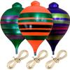 Traditional Wooden Spinning Tops  Handcrafted Set of 3 Trompos with Metal Tip, Artisan Painted Finish & Strings  Includes Premium Storage Bag (Vibrant Colors) view 1