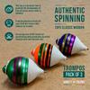 Traditional Wooden Spinning Tops  Handcrafted Set of 3 Trompos with Metal Tip, Artisan Painted Finish & Strings  Includes Premium Storage Bag (Vibrant Colors) view 3