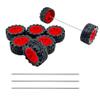 8PCS Toy Car Wheel Toy Car Rubber Tire Wheel with Metal Shaft Axles for RC Car Truck DIY Model Toy Building Project (2x39mm Red) view 1