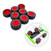 8PCS Toy Car Wheel Toy Car Rubber Tire Wheel with Metal Shaft Axles for RC Car Truck DIY Model Toy Building Project (2x39mm Red) view 2