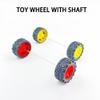 8PCS Toy Car Wheel Toy Car Rubber Tire Wheel with Metal Shaft Axles for RC Car Truck DIY Model Toy Building Project (2x39mm Red) view 4