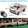 BOTICAKO 1: 10 RC Truck, WPL D12 Kei Truck-2.4G RC Rear Drive Drift Car with Brushed 260 Motor, 4pcs Drift Wheels view 2