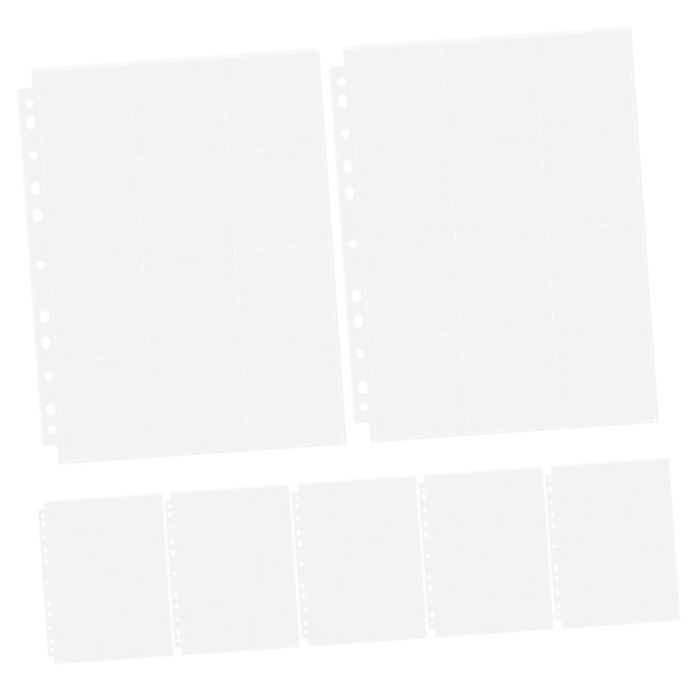 Lurrose 10pcs Flexible Stamp Album Pages Photo Album Refill Pages Card Sleeves for Badges Coins Pins Storage