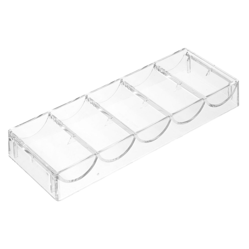 BESPORTBLE Sturdy Poker Chip Holder Multi-Function Acrylic Chip Case Portable Storage Box Game Organizer