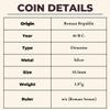 Ancient Roman Republic Coin Silver Denarius 46BC Venus Goddess of Love with Certificate of Authenticity view 3