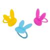 Fun Express 3/4" x 1" Bulk 144 Pieces Easter Bunny Head-Shaped Blue, Pink & Yellow Plastic Rings view 1